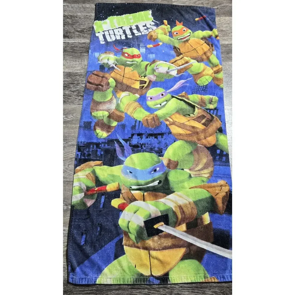 VINTAGE Teenage Mutant Ninja Turtles TMNT‎ Beach Towel Nickelodeon 28 in x 58 in